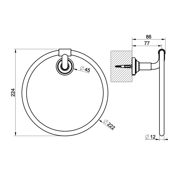 Reling na ręcznik Gessi Venti20, ścienny, 60cm, chrom
