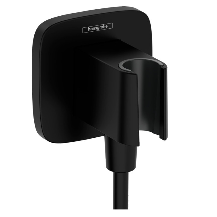 Przyłącze wody Hansgrohe FixFit E, z uchwytem prysznicowym, biały mat