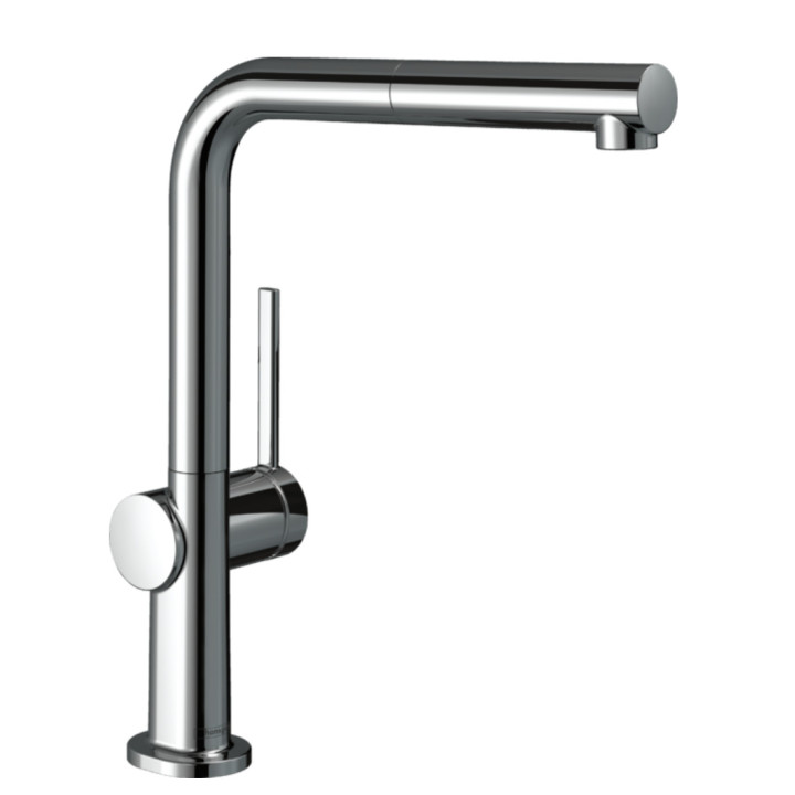 Bateria kuchenna Hansgrohe Talis M54, jednouchwytowa, wysokość 435mm, wyciągana wylewka, 2jet, sBox, czarny mat