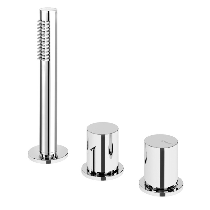 Bateria wannowa 4-otworowa Bruma Avalon, stojąca, 2 wyjścia wody, chrom