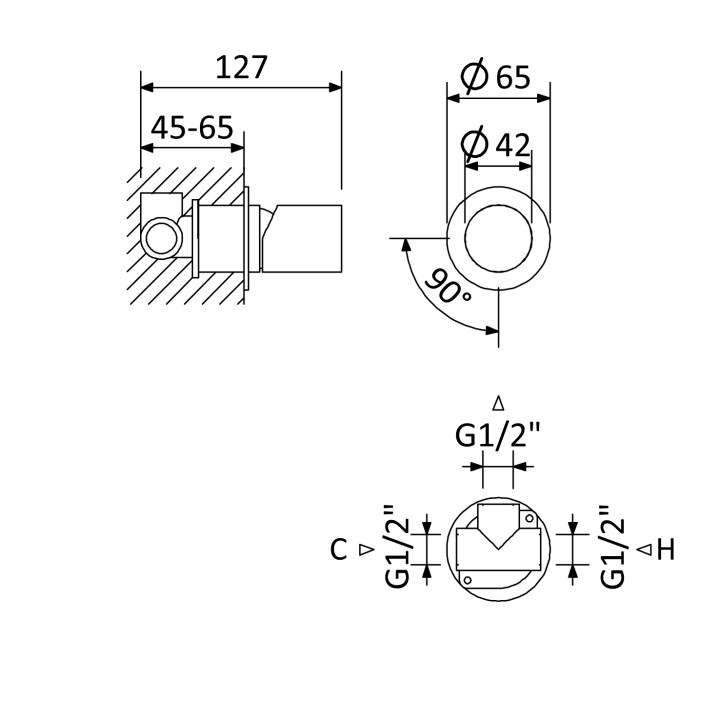 Mieszacz wannowy Bruma Avalon, 2-uchwytowy, podtynkowy, 1 wyjście wody, chrom