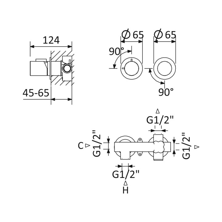 Mieszacz wannowy Bruma Avalon, podtynkowy, 1 wyjście wody, chrom