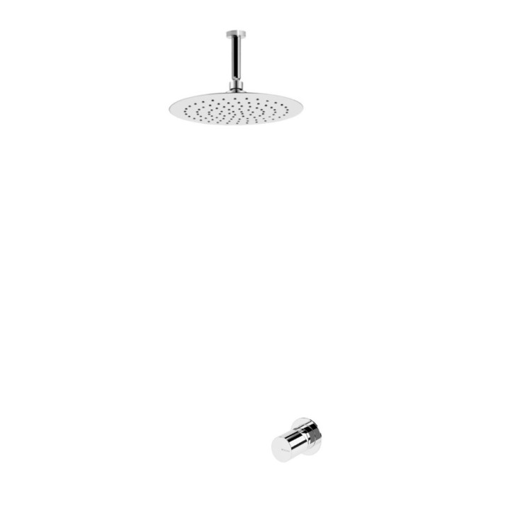 Zestaw natryskowy Bruma Avalon, podtynkowy, 1 wyjście wody, deszczownica 250mm z ramieniem ściennym, chrom