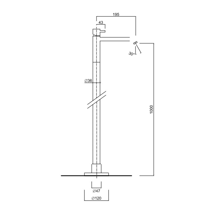 Bateria umywalkowa Giulini G. My Future, stojąca, wysokość 337mm, wylewka 200mm, bez korka, chrom