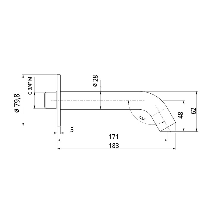 System natryskowy Vema Oten, podtynkowy, 1 wyjście wody, deszczownica 30cm, chrom