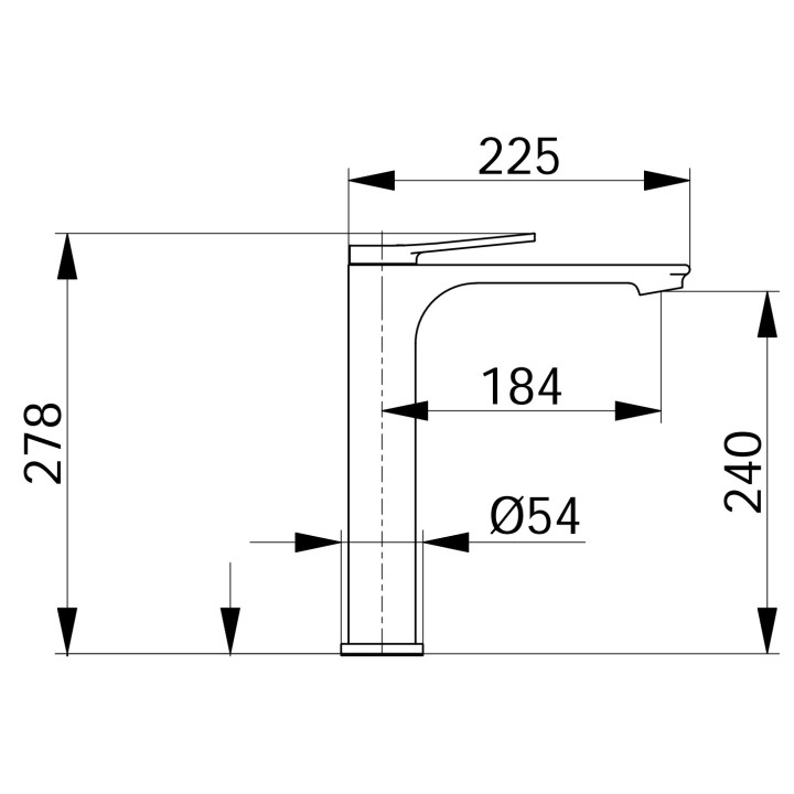 Bateria umywalkowa Demm Shine, stojąca, wysokość 150mm, wylewka 125mm, bez korka, chrom