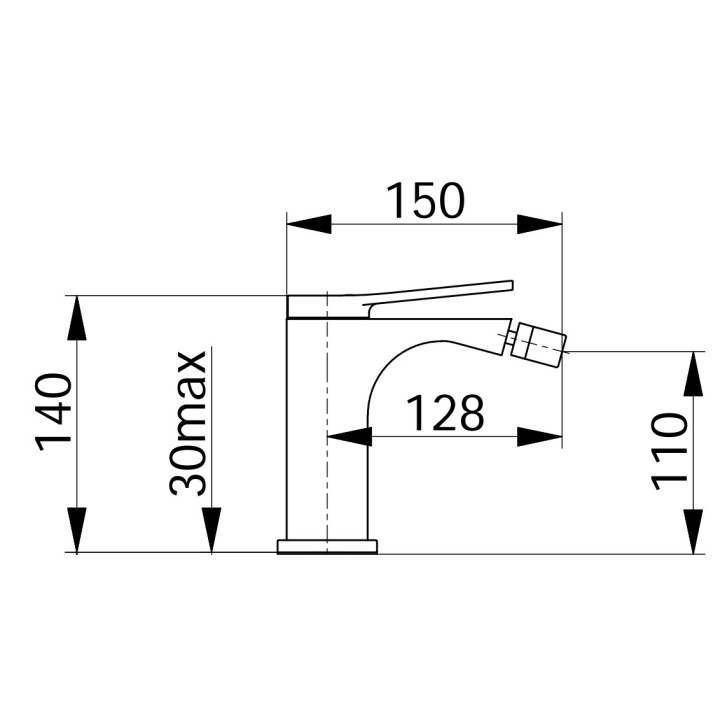 Bateria umywalkowa Demm Shine, stojąca, wysokość 278mm, wylewka 184mm, korek klik-klak, chrom
