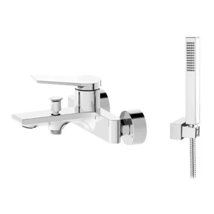 Bateria wannowo-natryskowa Vema Oten, natynkowa, 2 wyjścia wody, zestaw natryskowy, chrom