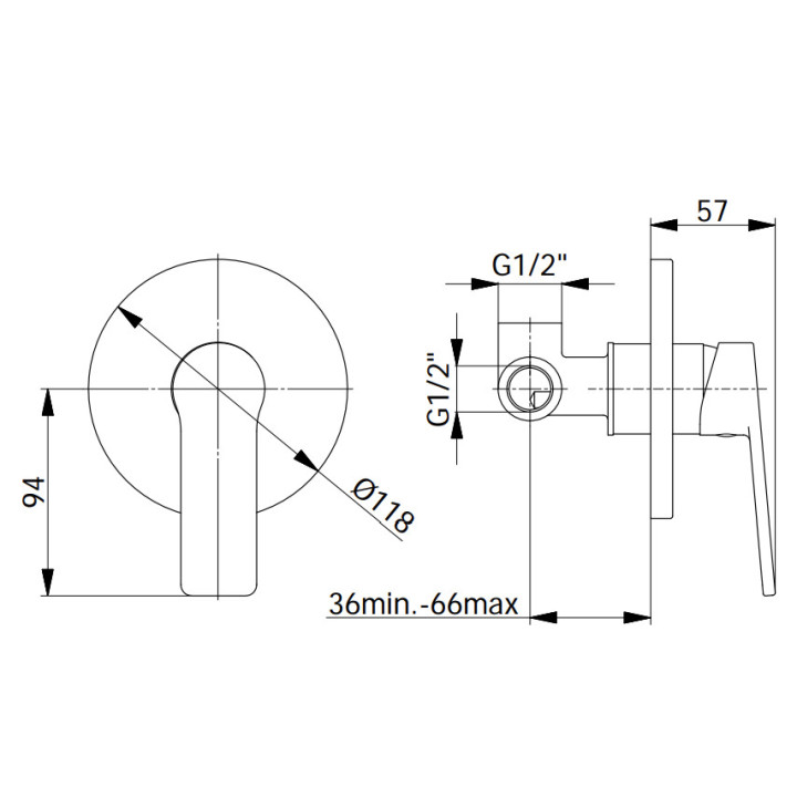 Bateria natryskowa Demm Drake, natynkowa, 1 wyjście wody, chrom