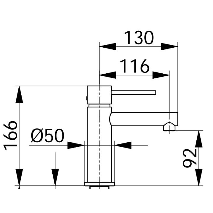 Bateria umywalkowa Demm Drake, stojąca, wysokość 171mm, wylewka 120mm, bez korka, chrom