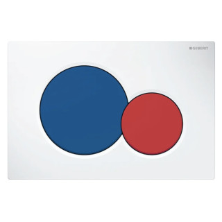 Przycisk spłukujący Geberit Sigma01, dwudzielny, biały, przyciski żółty i zielony