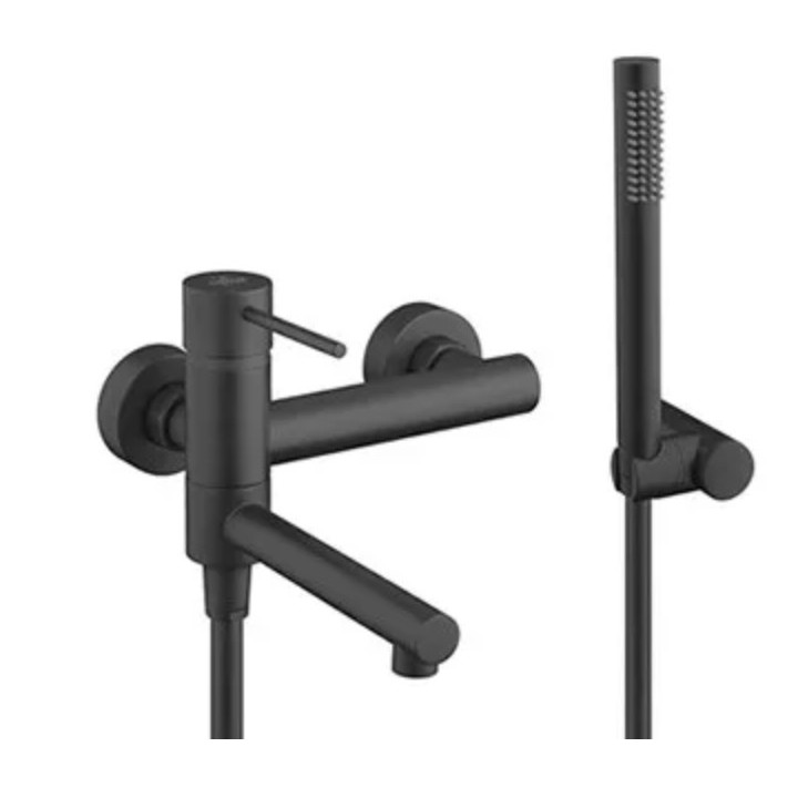 Bateria wannowo-natryskowa Demm Spike, natynkowa, 2 wyjścia wody, zestaw natryskowy, chrom