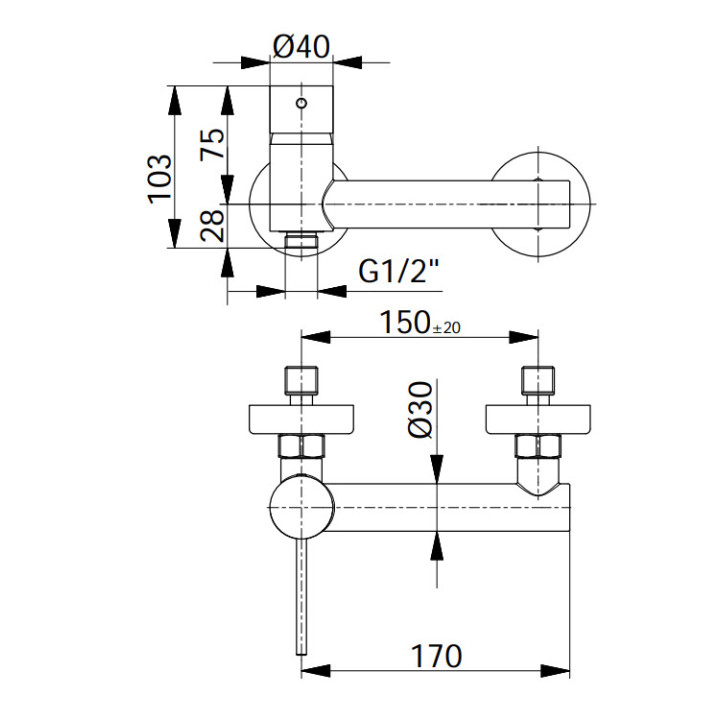 Bateria wannowo-natryskowa Demm Spike, natynkowa, 2 wyjścia wody, zestaw natryskowy, chrom