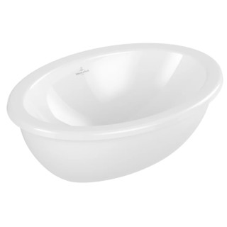 Umywalka wpuszczana w blat Villeroy & Boch Loop & Friends, 45cm, z przelewem, Weiss Alpin