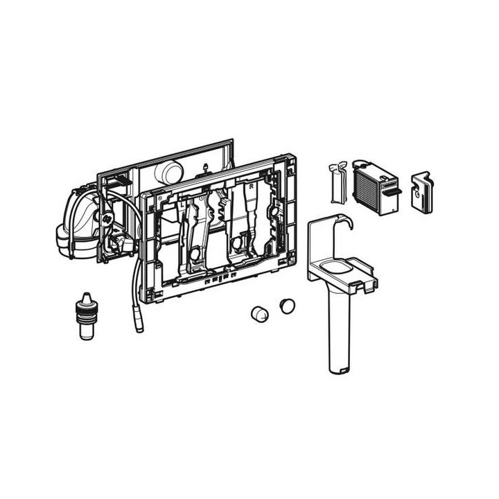 Zestaw do odsysania zanieczyszczonego powietrza Geberit do spłuczki podtynkowej Sigma z króćcem do podłączenia odsysania powietr