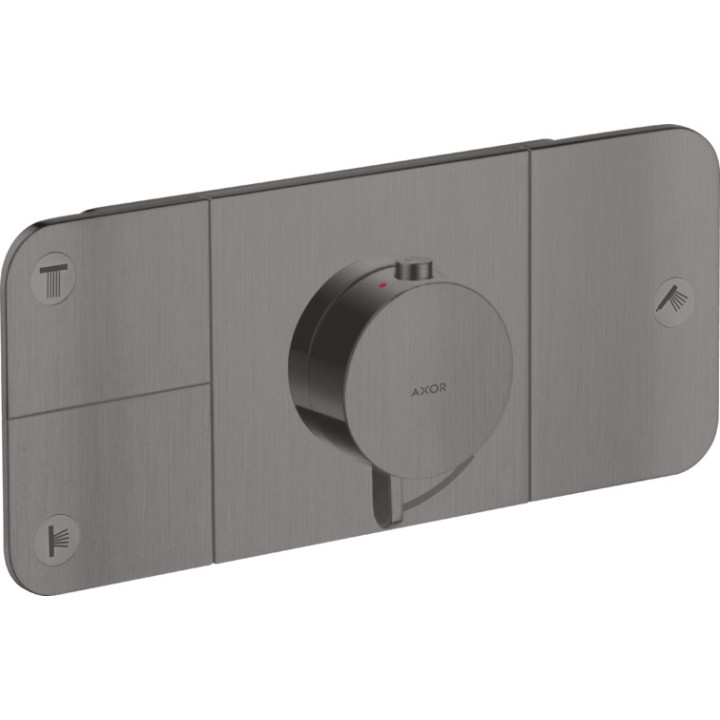 Moduł termostatyczny Axor One, podtynkowy, 3 odbiorniki wody, element zewnętrzny, czarny mat