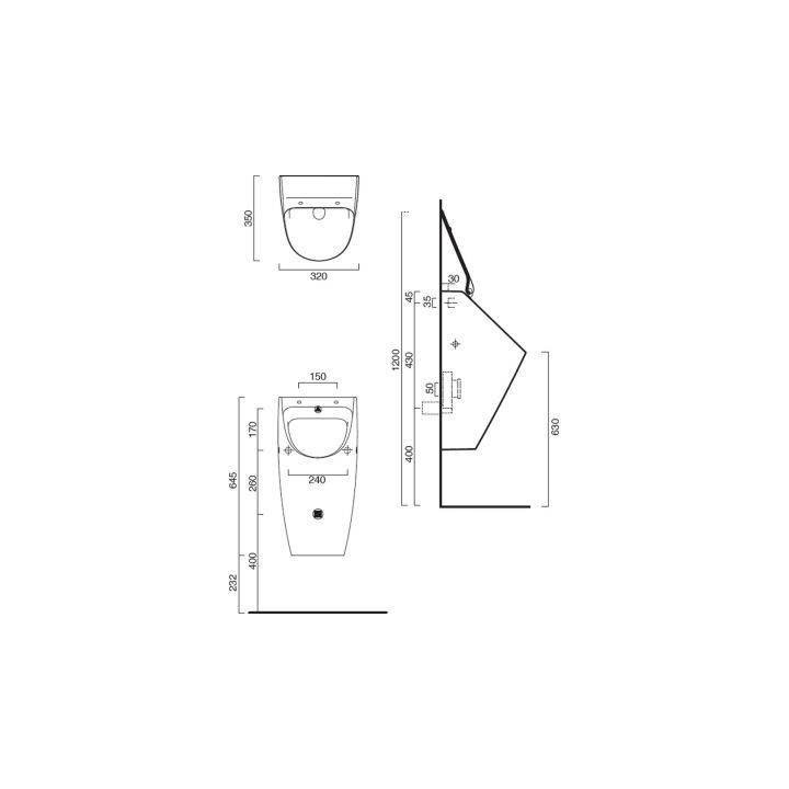 Pisuar Catalano Muse Big Boy. 31x39- sanitbuy.pl