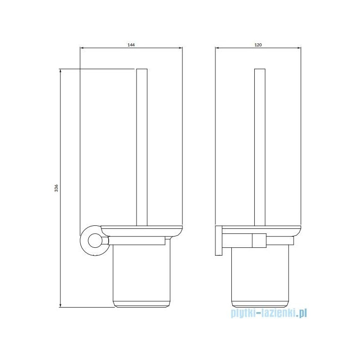 Szczotka do wc wisząca Omnires Modern Project, antracyt