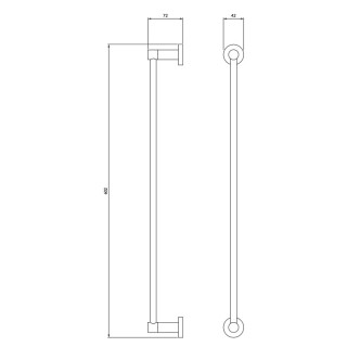Wieszak na ręcznik Omnires Modern Project, 60 cm, 