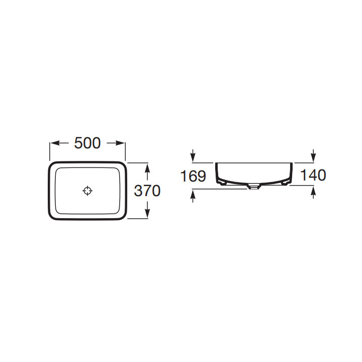 Umywalka nablatowa Roca Inspira Square 50 x 37 x 14 cm, cafe