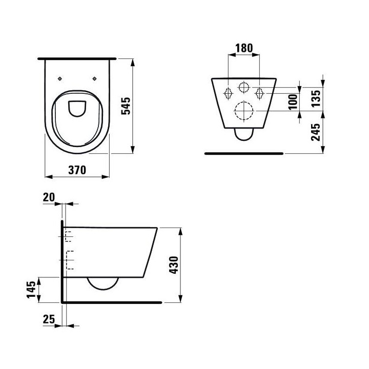 Miska wisząca WC Laufen Kartell by Laufen, 49x37cm, rimless, zaokrąglona, biały