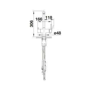 Bateria kuchenna Blanco Fontas-S II, wyciągana wylewka, dwuobwodowa, antracyt