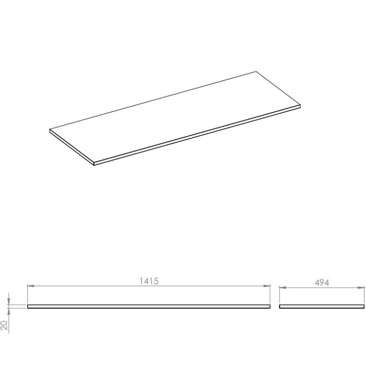 Blat pełny Elita Look, 80x46cm, dąb classic