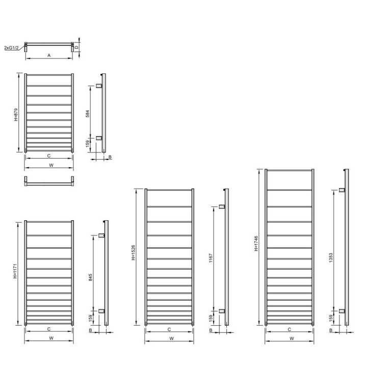Grzejnik Enix Focus (F-509) 50,2x81,8 cm - biały błyszczący