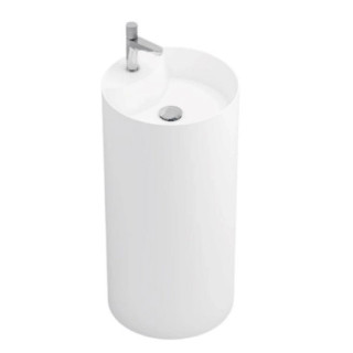 Umywalka wolnostojąca Massi Datura 43x43x97 cm, z otworem na baterię, z przelewem