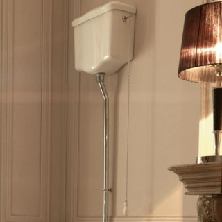 Mechanizm spłukujący Kerasan Retro, do spłuczki wysokiej, z łańcuszkiem, złoty