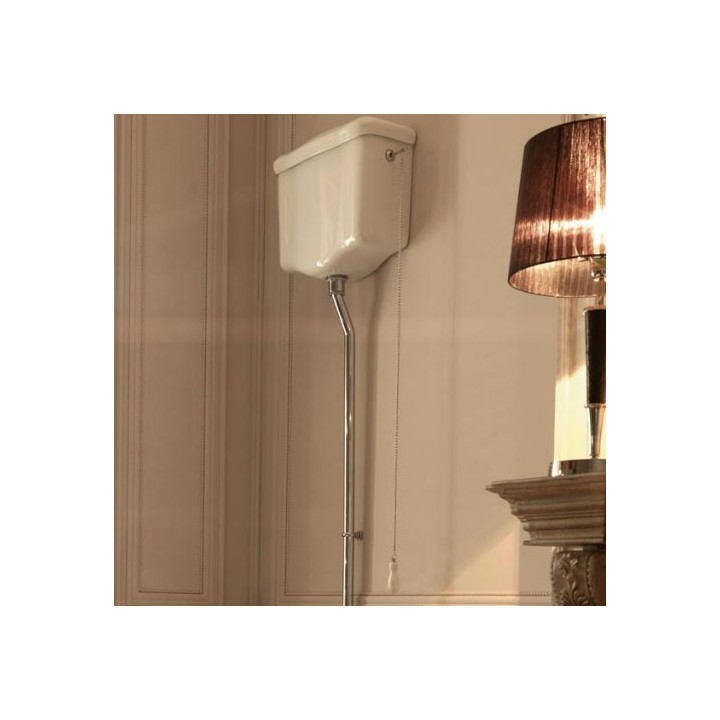 Mechanizm spłukujący Kerasan Retro, do spłuczki wysokiej, z łańcuszkiem, złoty