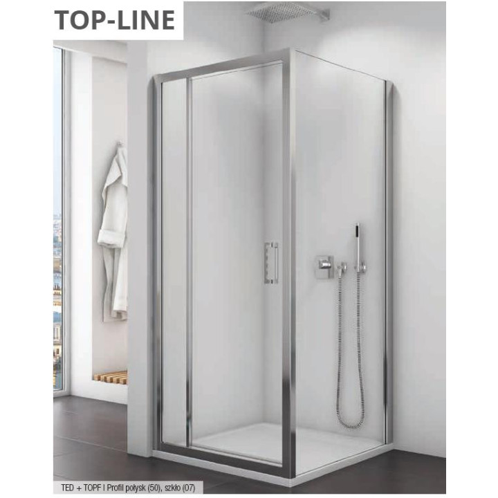 PYTAJ O RABAT ! Drzwi SanSwiss TOP-Line jednoczęściowe ze ścianką stałą w linii 100cm