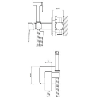 Bateria umywalkowa wysoka Omnires Parma, czarna