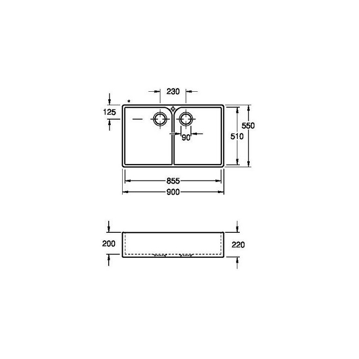 Zlewozmywak ceramiczny Do zabudowy 100x51 cm Villeroy & Boch Architectura 60 - komora odwracalna, niały