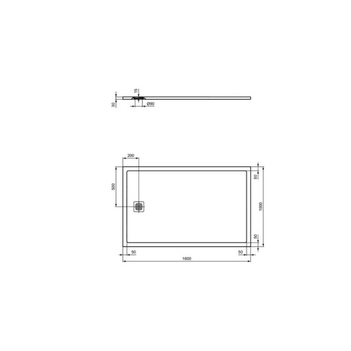 Brodzik prostokątny Ideal Standard Ultra Flat S 160x80 biały