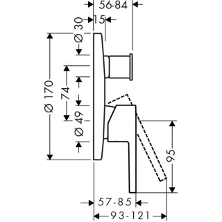 Bateria wannowa Hansgrohe Starck jednouchwytowa podtynkowa, chrom- sanitbuy.pl