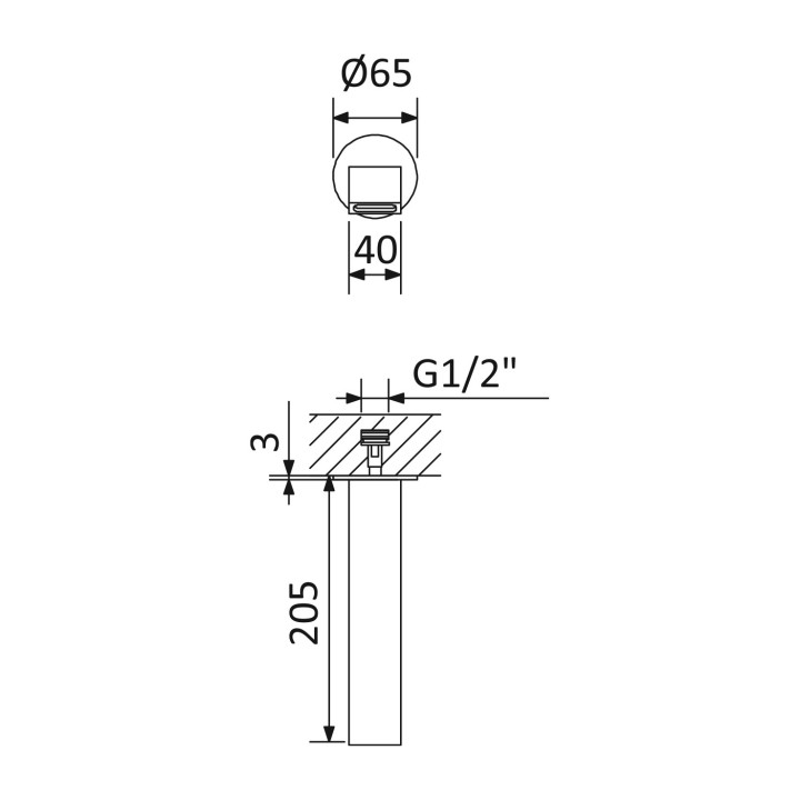 Wylewka wannowa Bruma Utopia EdgeR, ścienna, 205mm, chrom