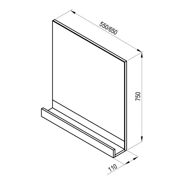 Lustro proste Ravak 10° 550, z półką, ciemny orzech