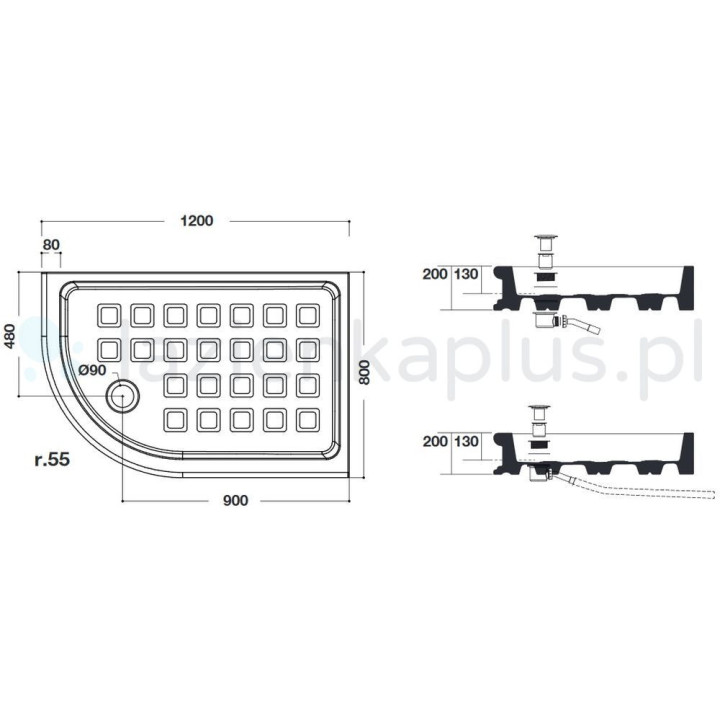 Kerasan syfon do brodzika chrom
