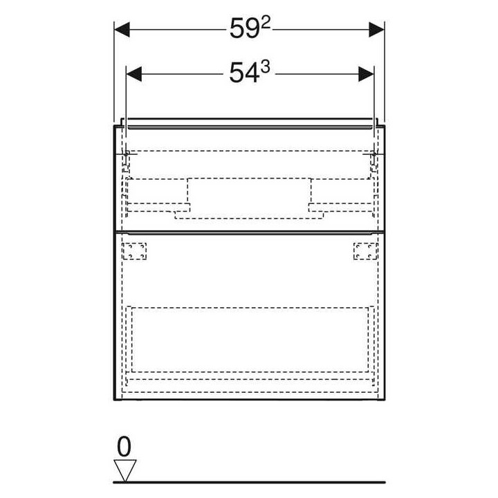 Szafka pod umywalkę Geberit iCon 60 z dwoma szufladami, dąb naturalny