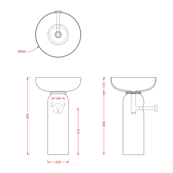 Artceram COGNAC 46 umywalka Quadro 