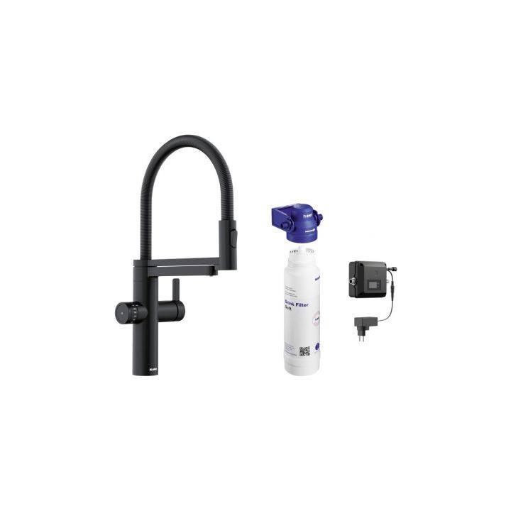 Bateria kuchenna Blanco Evol-S Pro stojąca z podłączeniem do filtra wody - czarny mat