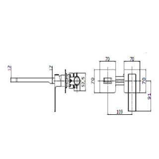 Bateria umywalkowa Paffoni Elle-Effe podtynkowa zespolona 150 mm, czarny, Nr. kat. EL104NO70