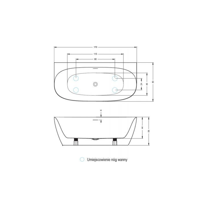 Wanna Riho Columbia prostokątna 150x75 cm