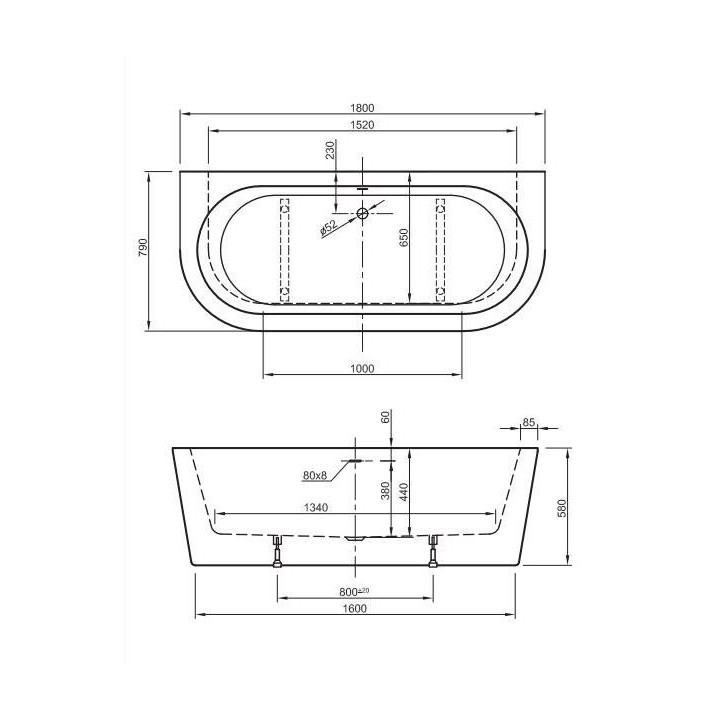  Wanna wolnostojąca kompozytowa Roca Ariane 165x75, biała 