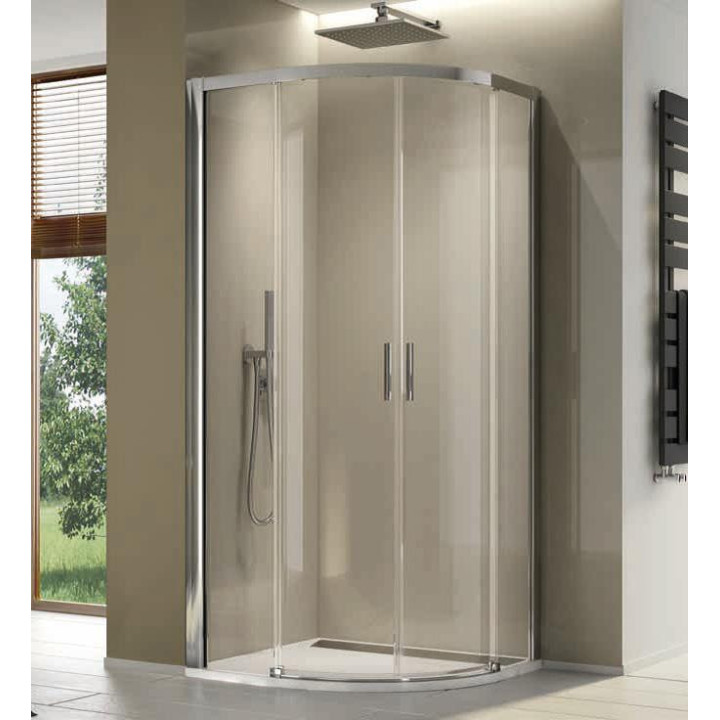 Kabina kwadratowa narożna Sanswiss Top-Line S, 80x80cm, drzwi rozsuwane, szkło przezroczyste, profil czarny mat