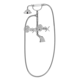 Bateria wannowa Tres-Clasic podłogowa z pionowymi kolumnami doprowadzającymi wodę - chrom