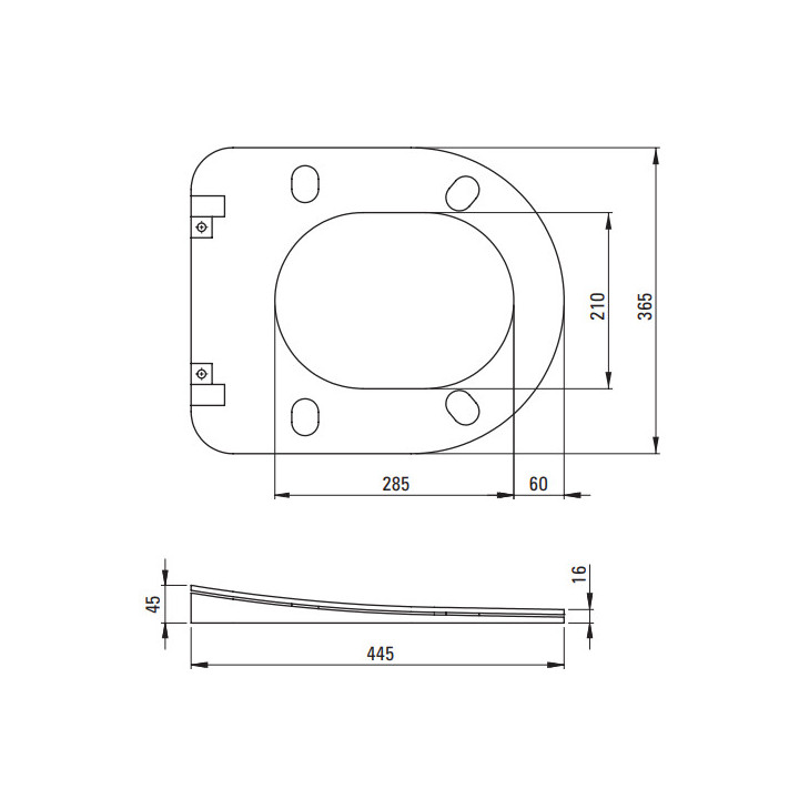 Miska WC Deante Peonia Zero, 51x36cm, wisząca, bezkołnierzowa, antracyt, titanium