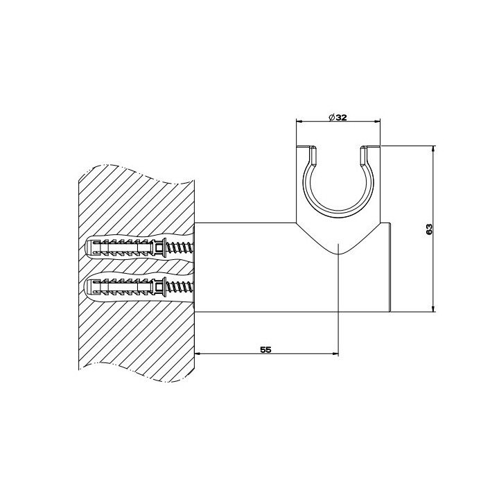 Uchwyt prysznicowy Gessi Inciso, ścienny, chrom