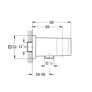 Kolanko przyłączeniowe Grohe Euphoria Cube przyłączeniowe, ścienne, DN15, chrom- sanitbuy.pl